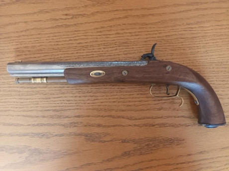 Vendo pistola de avancarga marca DIKAR, cal. 45.
Buen estado y precisión. Alza y punto regulables.
Está 01