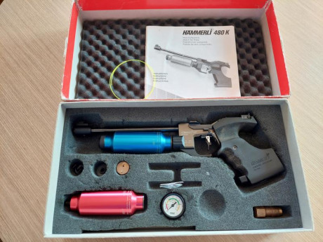 Vendo pistola Hammerli 480k. Todo el material original. Funcionando bien. Mui cuidada. 20