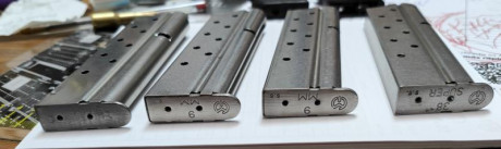 Vendo 2 cargadores 1911 del 9 Para. Y 1 del 38 Super, de 9 disparos.
- 1 del 9 Para. Mac-Gar inox, 25€.
- 00