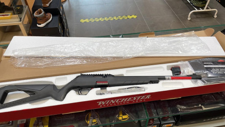 Vendo Winchester Wildcat 22lr, comprada este año, solo se uso para probarla y centrar el punto rojo. Va 50