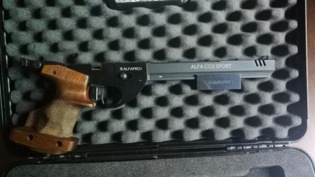 VENDO PISTOLA ALFA PROJ MATCH (co2)  por 400€, en excelente estado por poco uso.
Funciona con capsulas 01