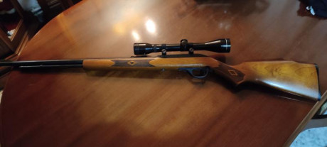 Pues por cambios, ya sabeis como va la cosa, ven carabina marlin modelo 60 calibre .22 con visor. Tasco. 01
