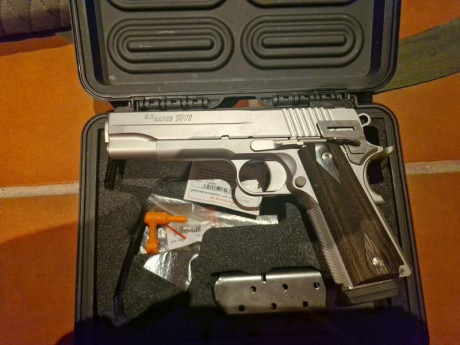 Vendo Pistola sig sauer 1911 calibre 45 
Precio 1.000€
Guiada en F
2 Cargadores 
Arma en muy buen estado 01