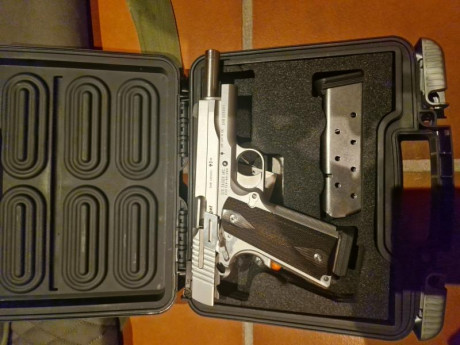 Vendo Pistola sig sauer 1911 calibre 45 
Precio 1.000€
Guiada en F
2 Cargadores 
Arma en muy buen estado 00