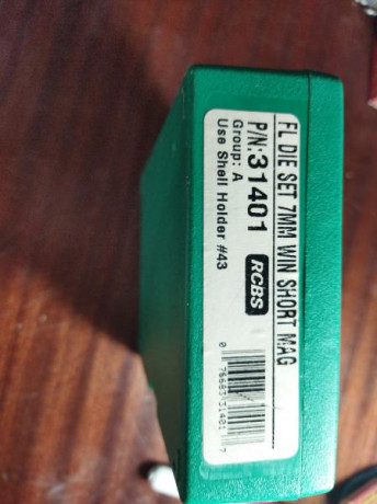 Vendo dies del calibre 7 mili wsm marca Rcbs
60€ incluidos transporte en la península 00