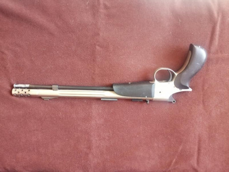 Se vende pistola ardesa buckhunter cal 45, disparada pocas veces en perfecto to estado.
Portes por cuenta 00