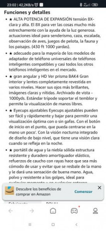 Vendo monocular de calidad con escalas 
62-8WYJ.  98
Óptica fantástica
Claridad perfecta 51