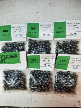 Vendo 600 bolas calibre 31 marca RG. 60 € portes incluidos dentro de la peninsula. 10