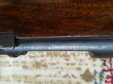 Vendo la siguiente arma:

TERCEROLA de Caballería Mauser Modelo 1893 7x57 mm

Datos:
    1.- Fabricación 00