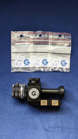 Diópter de la prestigiosa casa Gehmann compuesto por el propio diópter, tubo antirreflejos, iris y portafiltros 02