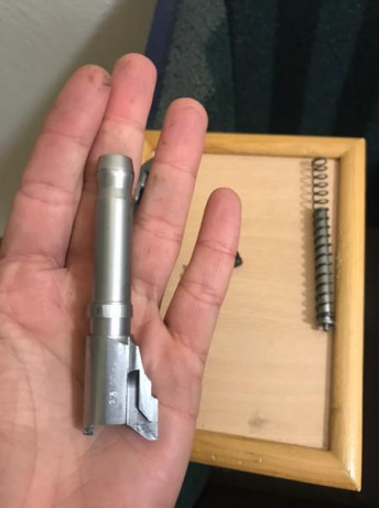 Hola.  Vendo este arma, armazón de aleación, cargador de 12 disparos. Está en Licencia "F" y 01