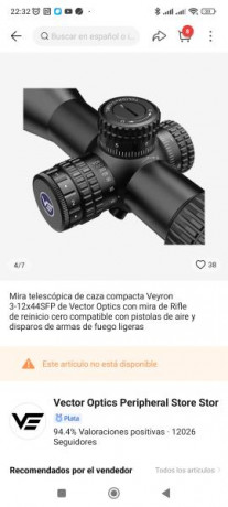 Vendo visor Vector Optics Veyron 3-12x44 de segundo plano focal. El visor es nuevo, sin abrir la caja. 01