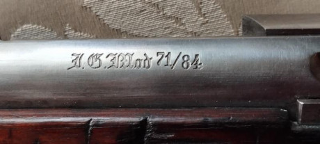 Vendo MAUSER modelo 1871/84 CALIBRE 11mm. MAUSER.
 Todas las piezas con la misma numeración. 
Cañon en 01