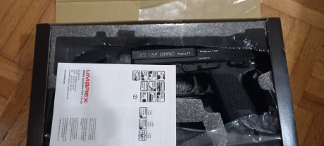 Vendo UMAREX HK USP COMPAT (nueva sin uso), green gas con 1 cargador.
Opcional picatinny rail impreso 00