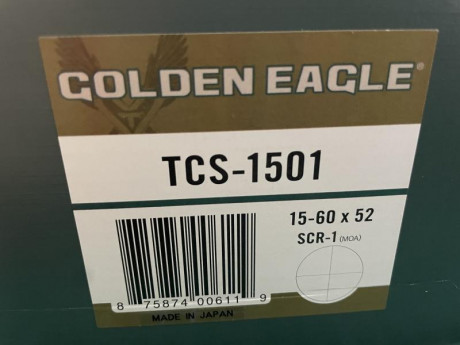 Visor Vortex Golden Eagle
15-60X52 reticula SCR1
Precio 1400€ 01