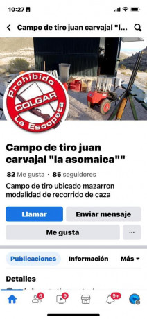 Hola compañeros, busco el teléfono del encargado de este campo de tiro ya que el de FB no funciona.

 00