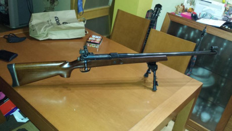 Hola a todos. Pongo a la venta un rifle monotiro del 308W con acción BSA y cañón Schultz&Larssen pesado. 00