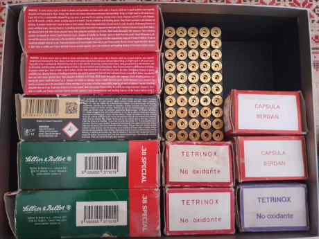 Regalo casi 500 vainas del 38 Special. Son de un disparo, están recalibradas, desempistonadas, limpias 00