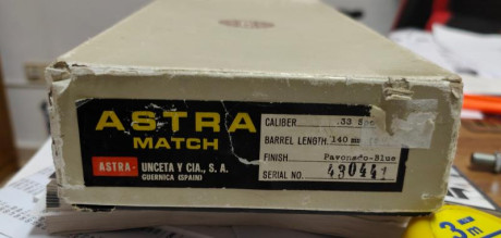 Pongo a la venta, tras mucho pensarlo, mi Revolver Astra Match del 38 Spl., para competiciin, simple accion 21