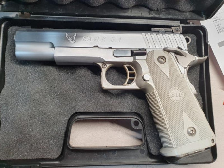 a la venta esta STI Eagle 5.1 inox en perfecto estado. Excelente ajuste. Usada sólo en precisión, con 00