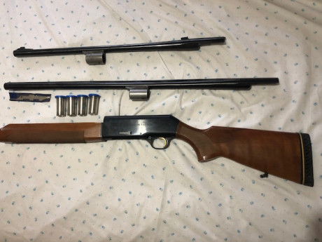 Buenos días, 
Vendo escopeta BERETTA A304, con polichoques y otro cañón para bala.
El arna está en Madrid.
Precio 02
