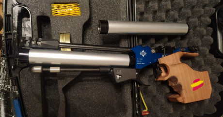 Magnífica pistola MATCH GUNS de precisión aire (pcp) del año 2020, electronica ó manual (Puede utilizarse 01