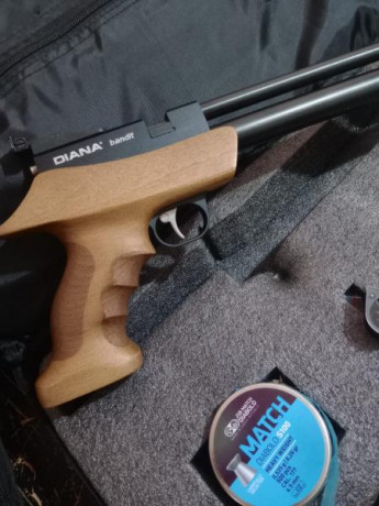 Compañero del club vende pistola pcp Diana Bandit calibre 4,5. Se puede ver en Valencia. El precio es 02