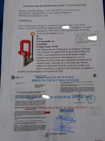 Cedo Certificado de Homologación y Factura Prensa Lee para alguien que no los tenga  y quiera dar de alta 00