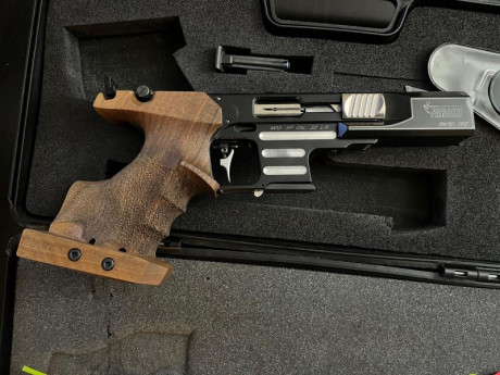 Se vende pistola pardini sp 22, mecanica, rapid fire.
Tiene cacha anatómica nill de talla L y cacha de 01