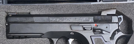 CZ 75SP-01  9mm
 , cachas de aluminio alza fija y muelles originales  más 6 cargadores  
Se entregan cachas 70