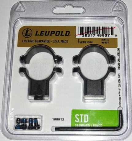 Buenas!

Por error, me han traído unas anillas Leupold para bases STD (standard) para tubos de 1 pulgada. 00
