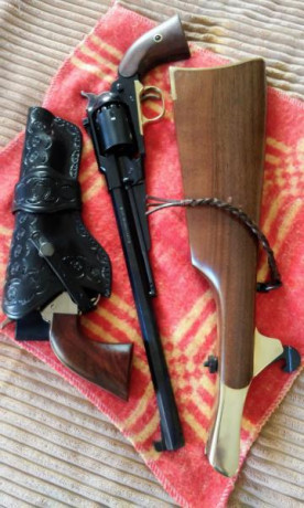 Se vende culatín para Remington Texas Buffalo 1858 de 12 pulgadas y con adorno de cuero, comprado no hace 00