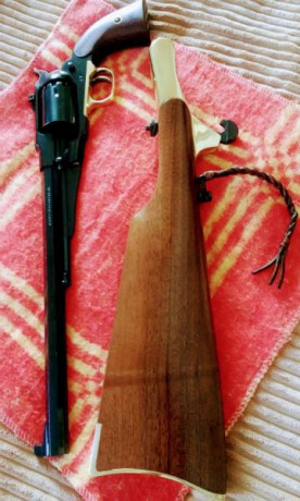 Se vende culatín para Remington Texas Buffalo 1858 de 12 pulgadas y con adorno de cuero, comprado no hace 10