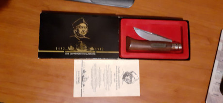 Vendo navaja Opinel conmemorativa del 5º centenario del descubrimiento de América. Nunca ha sido usada, 01