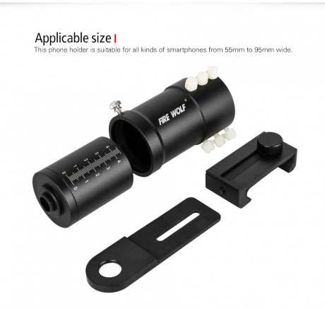 Este adaptador te  permite tomar fotos y videos fácilmente con tu teléfono móvil adaptado a la mira telescópica 00