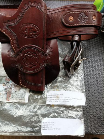 Se vende conjunto de cinturón Marshall y funda Colorado Man de cuero de silla de montar de alta calidad 10