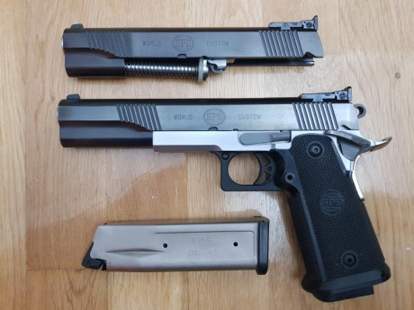VENDIDA Vendo Pistola SPS World Custom.

Tiene dos carros: 9mm y 45 AC.

La vendo en mano en  Madrid  02