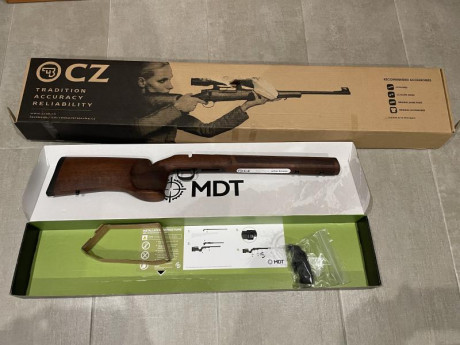 Vendo mi carabina CZ 457 MTR (Cañon pesado y recamara Match) montada a capricho para PRS. Motivo, soy 11