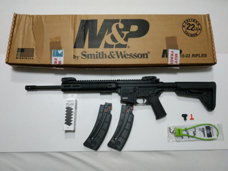 Hola.

Vendo  carabina Smith&Wesson MP15-22 MOE SL Negra  en  calibre 22lr . Comprada nueva y usada 02