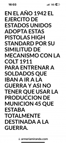 Se ofrece una magnifica pistola Hig Standard modelo THE VÍCTOR cal 22Lr, toda de acero forjado, de las 130