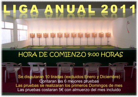 Liga Anual Valdeuvas 2011, hora de comienzo 09:00, (excluidos enero y diciembre), contaran las seis mejores 00