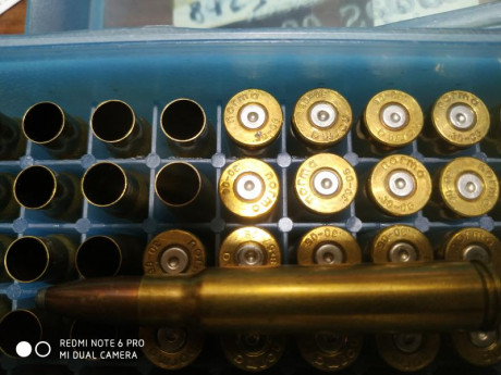 Vainas norma 8x57 mauser
Recalibradas del 3006 
He usado la mitad para probar que tal iban y de maravilla
Me 02