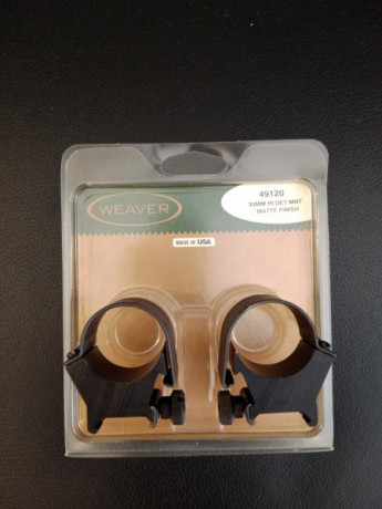 Anillas visor 30 mm marca WEAVER

Anillas para visor de 30 y carril weaver/picatinny. Como nuevas, de 02