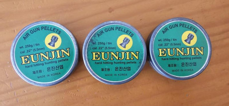 Hola foreros pues nada tengo 3 latas de eunjin calibre 5, 50 si le interesa a alguien.. 00