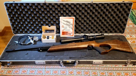 En venta Weihrauch HW 100 T  PCP calibre 4,5 alta precisión según fotos de disparos a 50 metros
Con cañón 00