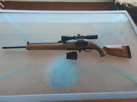 Vendo Rifle 30-06 semiautomatico marca Molov,  con óptica Tasco Sport 1,5-6x42. El rifle tiene un freno 02