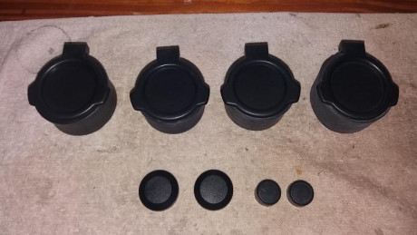 Tres monturas monobloque para rail de 11 mm las tres para tubo de una pulgada (25 mm). Una alta, otra 12