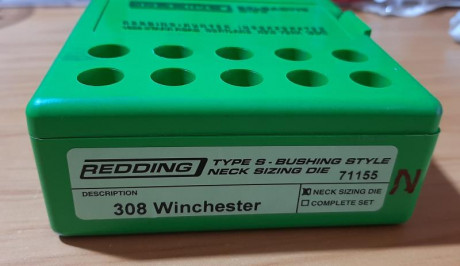 Vendo dies de competición para el calibre .308 win.
- Die Redding tipo S full sizing (recalibra toda la 00