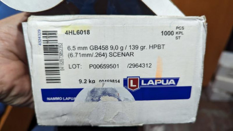 Buenas noches,

Si alguien tiene punas Nosler Partition de 6,5mm de 125gr o Hornady SST de 140gr que contacte 20