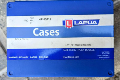 Vendo 63 vainas sin estrenar marca lapua para el 6,5x55. Creo que no hay en stock en ningún sitio, o al 00